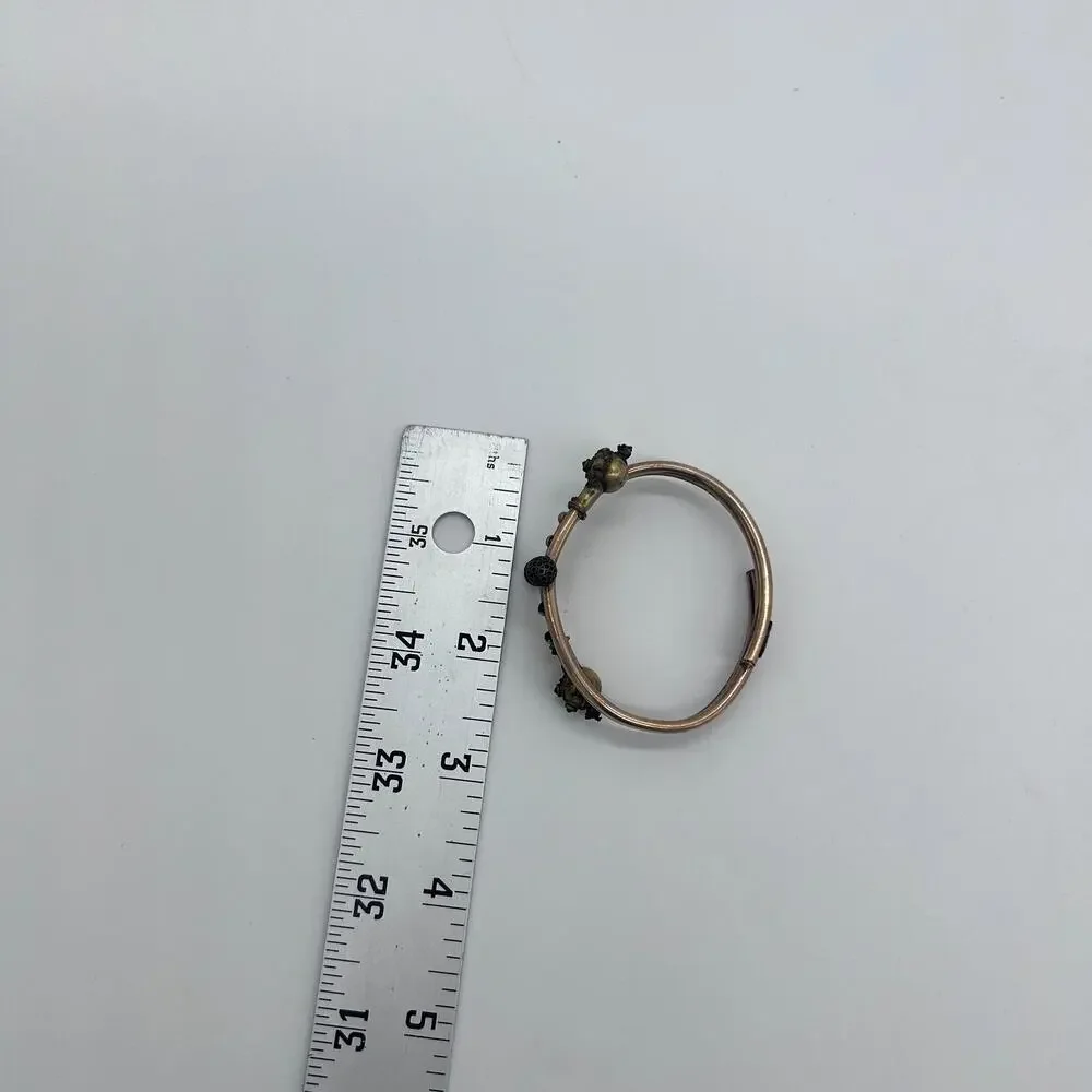 Vintage Victorian Etruscan Revival Bypass Hinged Bangle Bracelet Jewelry